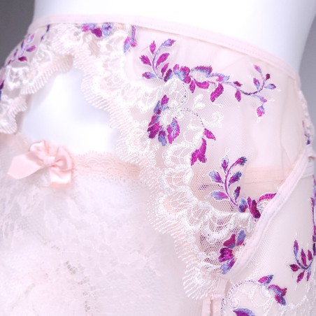 Apricot Euphoria: Pink Crossdressing Men's Garter Belt