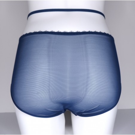 Vanity Fair Women's Flattering Lace Panties - Lightweight Silky Bikini, Blue Mystique, Size 10