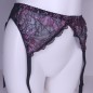 Velvet Petal: Purple Silky Sissy Garter Belt for Men