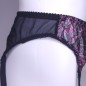 Velvet Petal: Purple Silky Sissy Garter Belt for Men