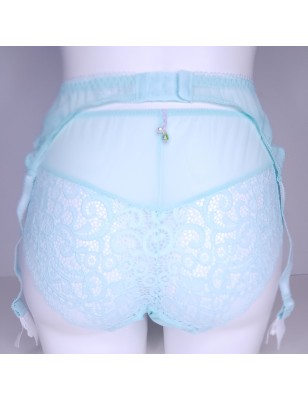 AquaLuxe: Male Garter Belt in Aquamarine Lace