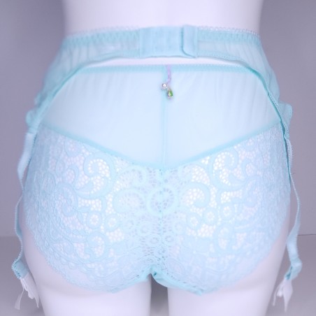 AquaLuxe: Male Garter Belt in Aquamarine Lace