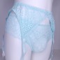 AquaLuxe: Male Garter Belt in Aquamarine Lace