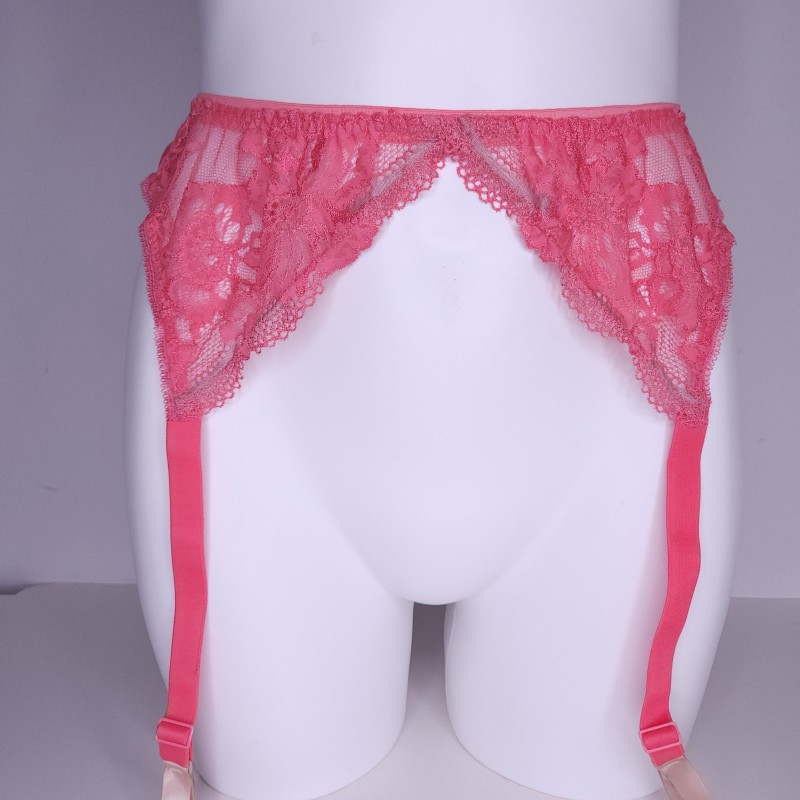 Peach Bliss: Pink Garter Belt Soft Lace Peach Bliss: Pink Garter Belt Soft Lace
