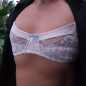 Silken Elegance: Flat Chest AA Cup Lace Bra for Men