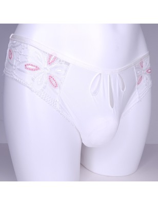 Lacy Luxe: Silky Stretch Sissy Thong Panties for Men