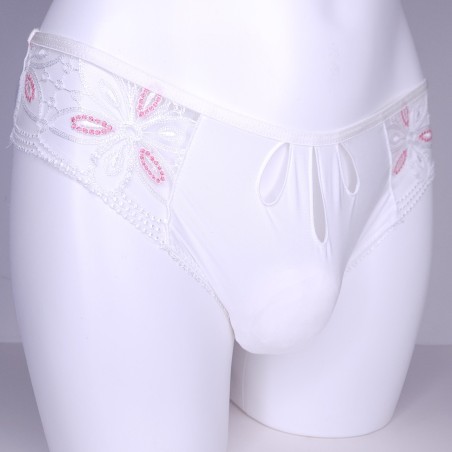 Lacy Luxe: Silky Stretch Sissy Thong Panties for Men
