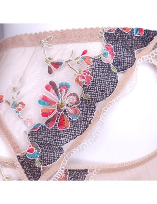 Floral Fantasy: Sissy Garter Belt Multicolor