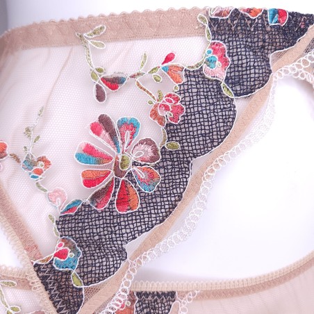 Floral Fantasy: Sissy Garter Belt Multicolor