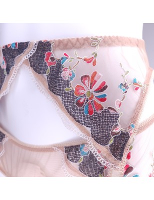 Floral Fantasy: Sissy Garter Belt Multicolor
