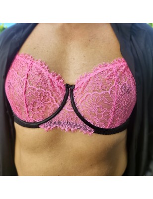 Rose Meringue: Pink Underwire Bra for Men in AA Cup