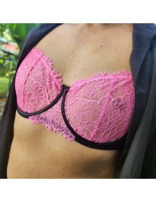 Rose Meringue: Pink Underwire Bra for Men in AA Cup