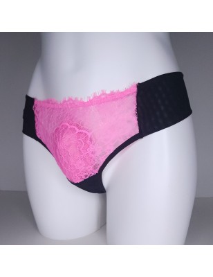 Rose Meringue: Pink Lace Crossdressing Panties for Men