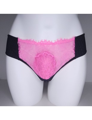 Rose Meringue: Pink Lace Crossdressing Panties for Men