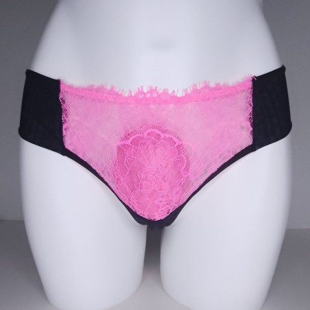 Rose Meringue: Pink Lace Crossdressing Panties for Men
