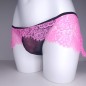 Rose Meringue: Pink Lace Frill Thongs for Men