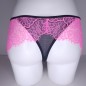 Rose Meringue: Pink Lace Frill Thongs for Men