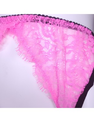 Rose Meringue: Pink Black Lace Garter Belt