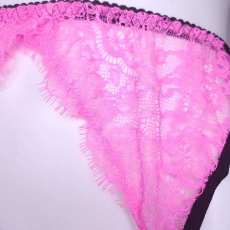 Rose Meringue: Pink Black Lace Garter Belt