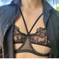 Lace Eclipse: Strappy Black Lace Mesh Bra for Men – AA Cup