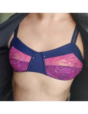 Twilight Harmony: Dark Purple Bralette for Men