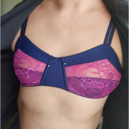 Twilight Harmony: Dark Purple Bralette for Men