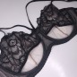 Lace Eclipse: Strappy Black Lace Mesh Bra for Men – AA Cup