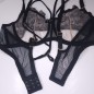 Lace Eclipse: Strappy Black Lace Mesh Bra for Men – AA Cup