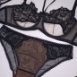 Lace Eclipse: Strappy Black Lace Mesh Bra for Men – AA Cup