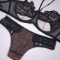 Lace Eclipse: Strappy Black Lace Mesh Bra for Men – AA Cup