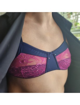 Twilight Harmony: Dark Purple Bralette for Men