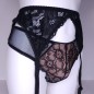 Lace Eclipse: Black Lace Sissy Lingerie Garter Belt