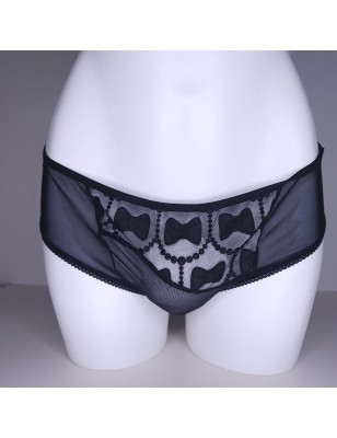 Midnight Ties: Black Polka Dot Crossdressing Panties