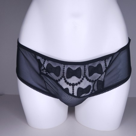 Midnight Ties: Black Polka Dot Crossdressing Panties