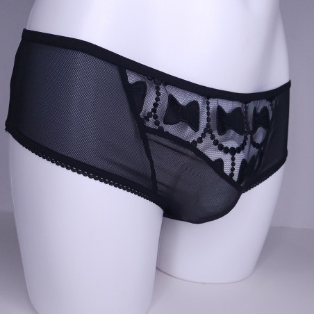 Midnight Ties: Black Polka Dot Crossdressing Panties