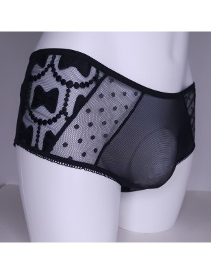 Midnight Ties: Sheer Polka Dot Bow Tie Maxi Brief