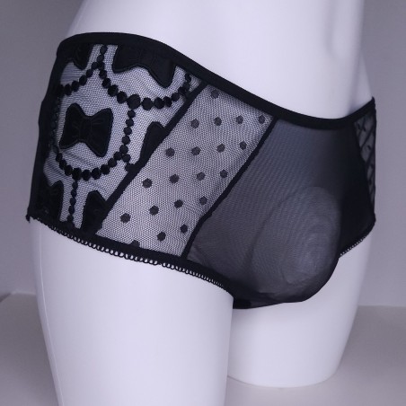 Midnight Ties: Sheer Polka Dot Bow Tie Maxi Brief