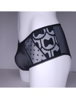 Midnight Ties: Sheer Polka Dot Bow Tie Maxi Brief