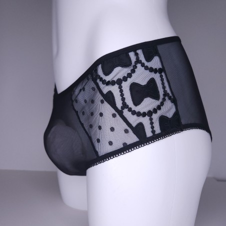 Midnight Ties: Sheer Polka Dot Bow Tie Maxi Brief