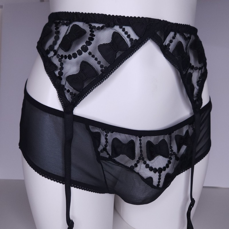 Midnight Ties: Bow Tie Polka Dot Sissy Garter Belt Midnight Ties: Bow Tie Polka Dot Sissy Garter Belt