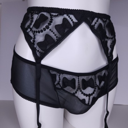 Midnight Ties: Bow Tie Polka Dot Sissy Garter Belt
