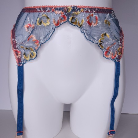 Marigold Kiss: Satin Lace Sissy Garter Belt for Men