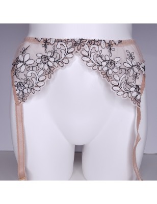 Nude Petal: M2F Crossdressing Garter Belt in Beige