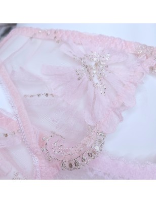 Pink Whisper: Pink Sheer Mesh Garter Belt