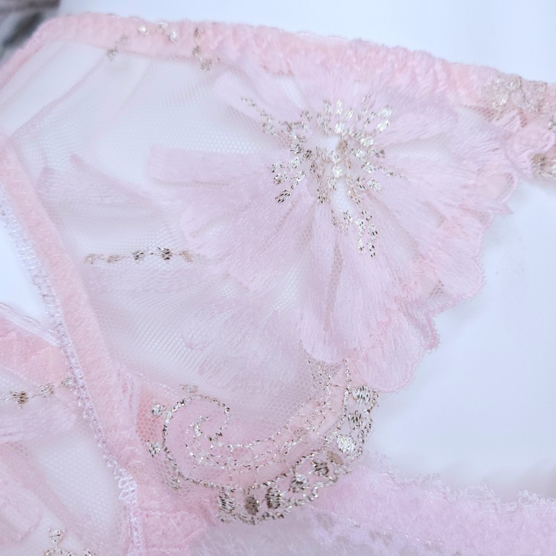 Pink Whisper: Pink Sheer Mesh Garter Belt