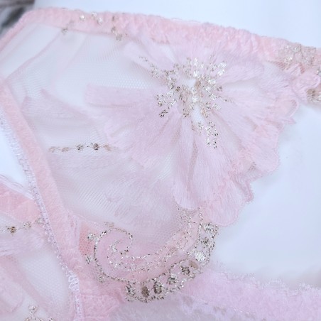 Pink Whisper: Pink Sheer Mesh Garter Belt