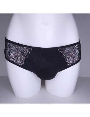Noir Mirage: Sissy Panties for Men in Glossy Lace
