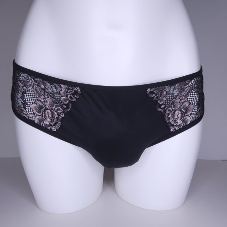 Noir Mirage: Sissy Panties for Men in Glossy Lace