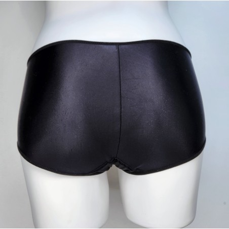 Noir Mirage: Smooth Glossy Maxi Brief for Crossdressing Men