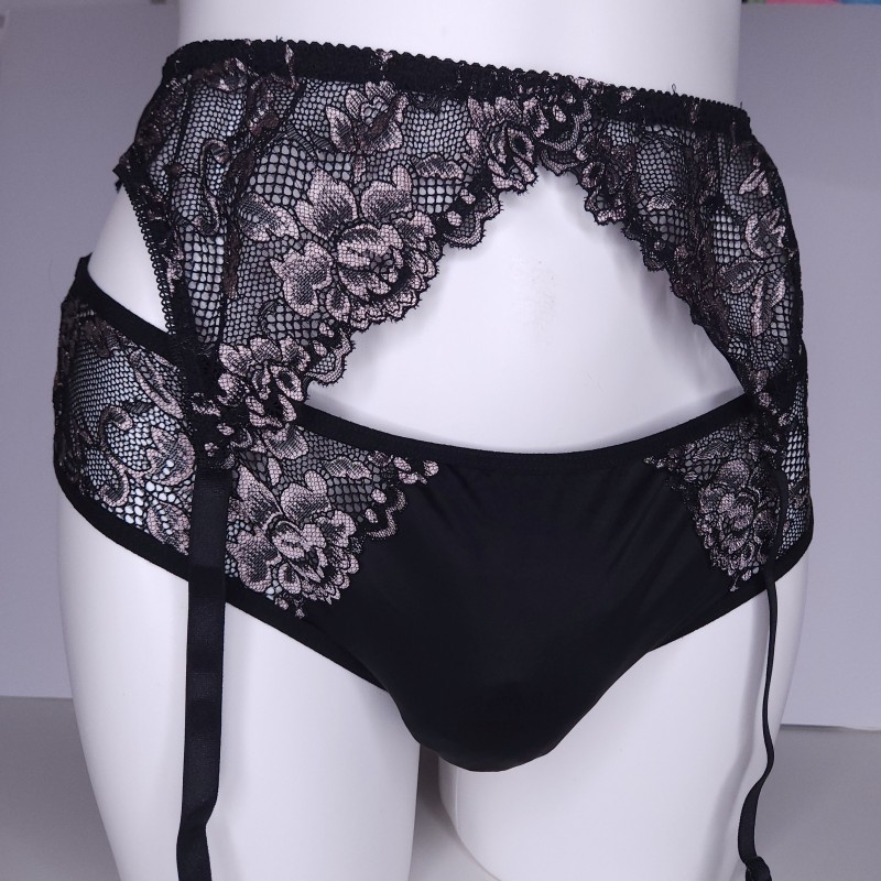 Noir Mirage: Black Sissy Lingerie Garter Belt Noir Mirage: Black Sissy Lingerie Garter Belt